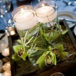 Arranjo velas e agua