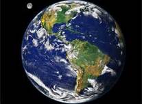 Vista da Terra . Com sua grande quantidade de água. Planeta