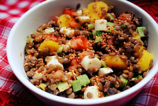 Salada de lentilha.
