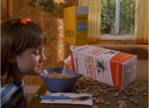 Matilda movendo objetos com a força da mente.